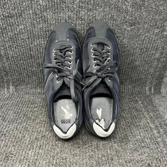 Hugo Boss Saturn Low Top Trainer Casual Shoes Navy Blue Mens 44 / US 10 - Picture 7 of 8